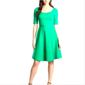Kate Spade Green Ponte Knit Midi Short Sleeve Dress